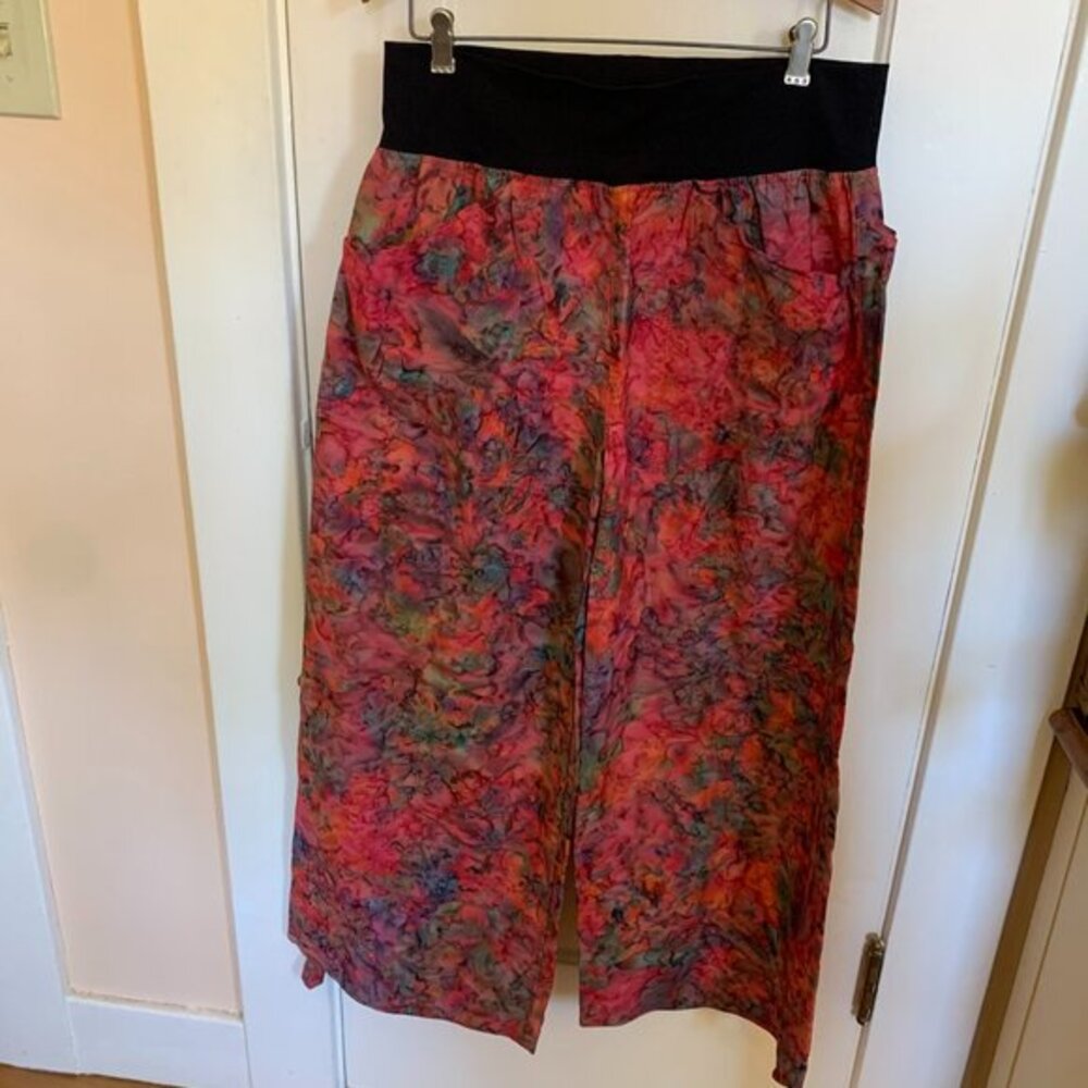 Tie Dye Rainbow Shorts Fits Sz‎ M Stretch Waist Pull On Comfy Pockets Handmade